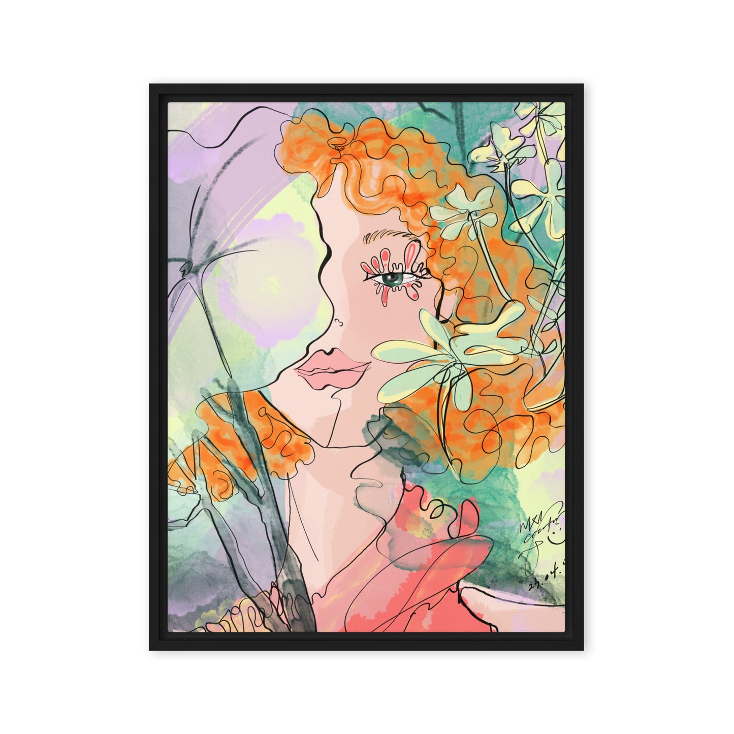 [🎁Limited 100per size worldwide] NIXI Creator Spring Mood Framed canvas [NIXI Creator Special Art Collection]