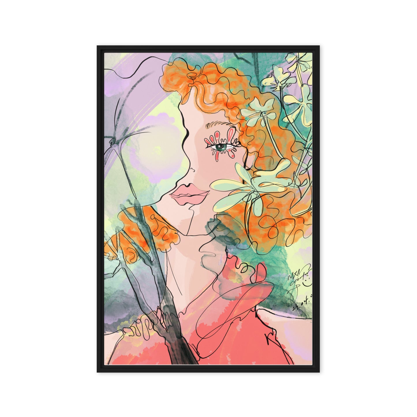 [🎁Limited 100per size worldwide] NIXI Creator Spring Mood Framed canvas [NIXI Creator Special Art Collection]