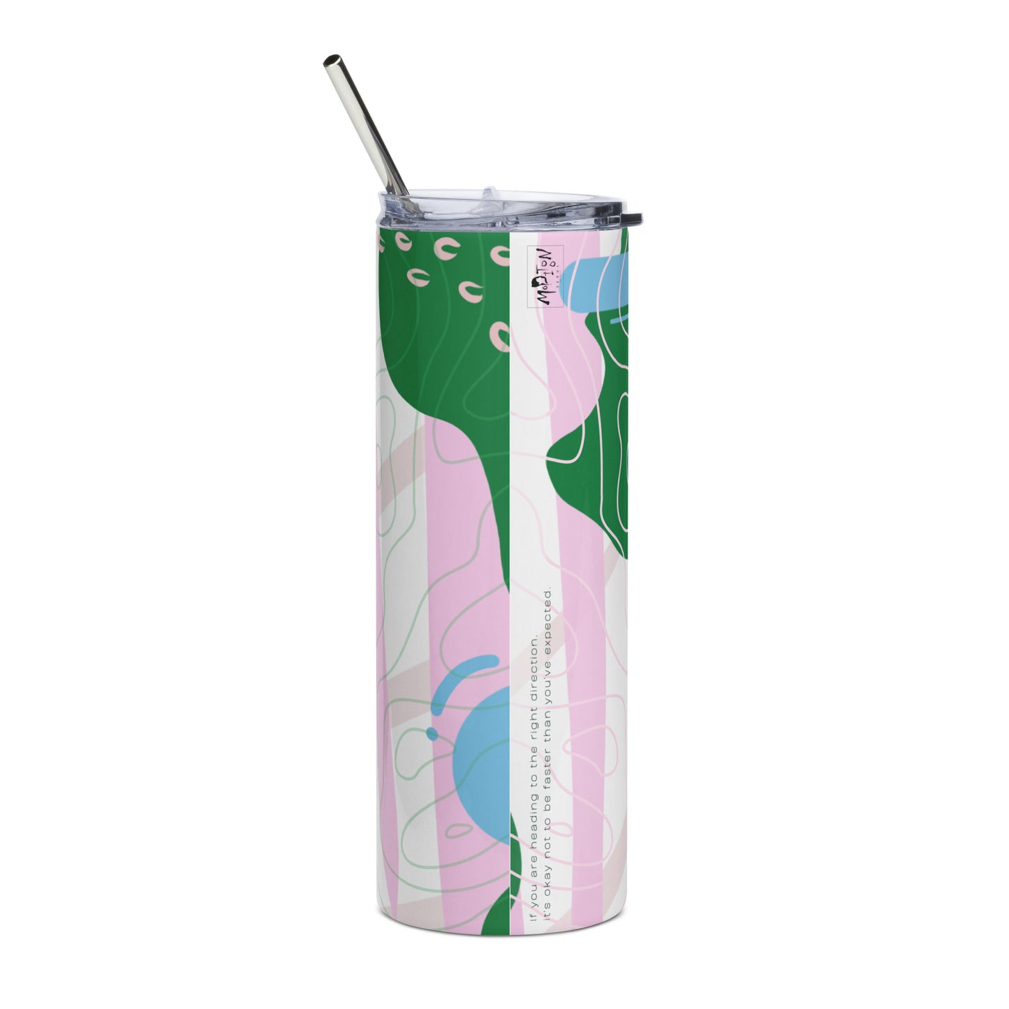 [MODITOON] Pink Cactus Stainless steel tumbler