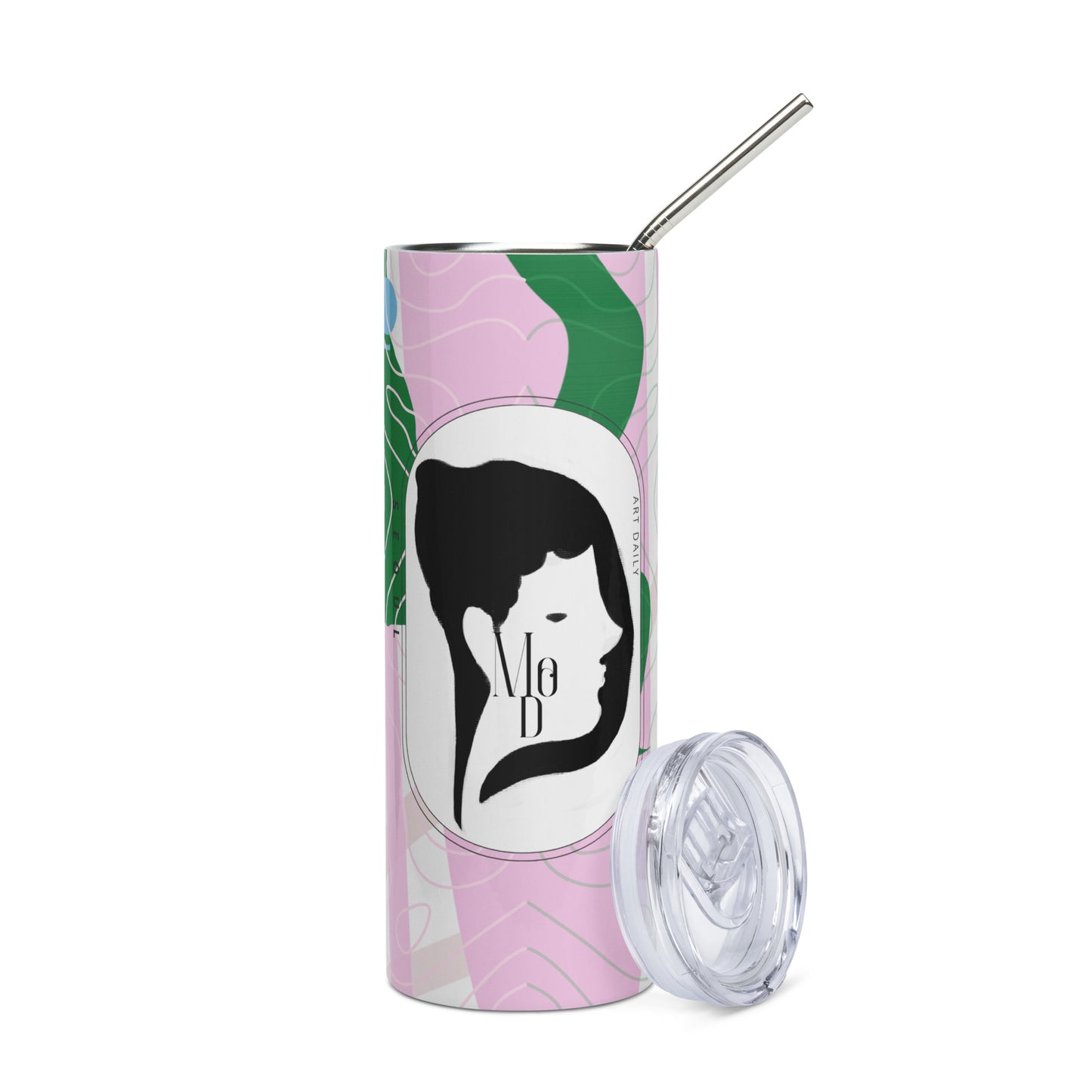 [MODITOON] Pink Cactus Stainless steel tumbler