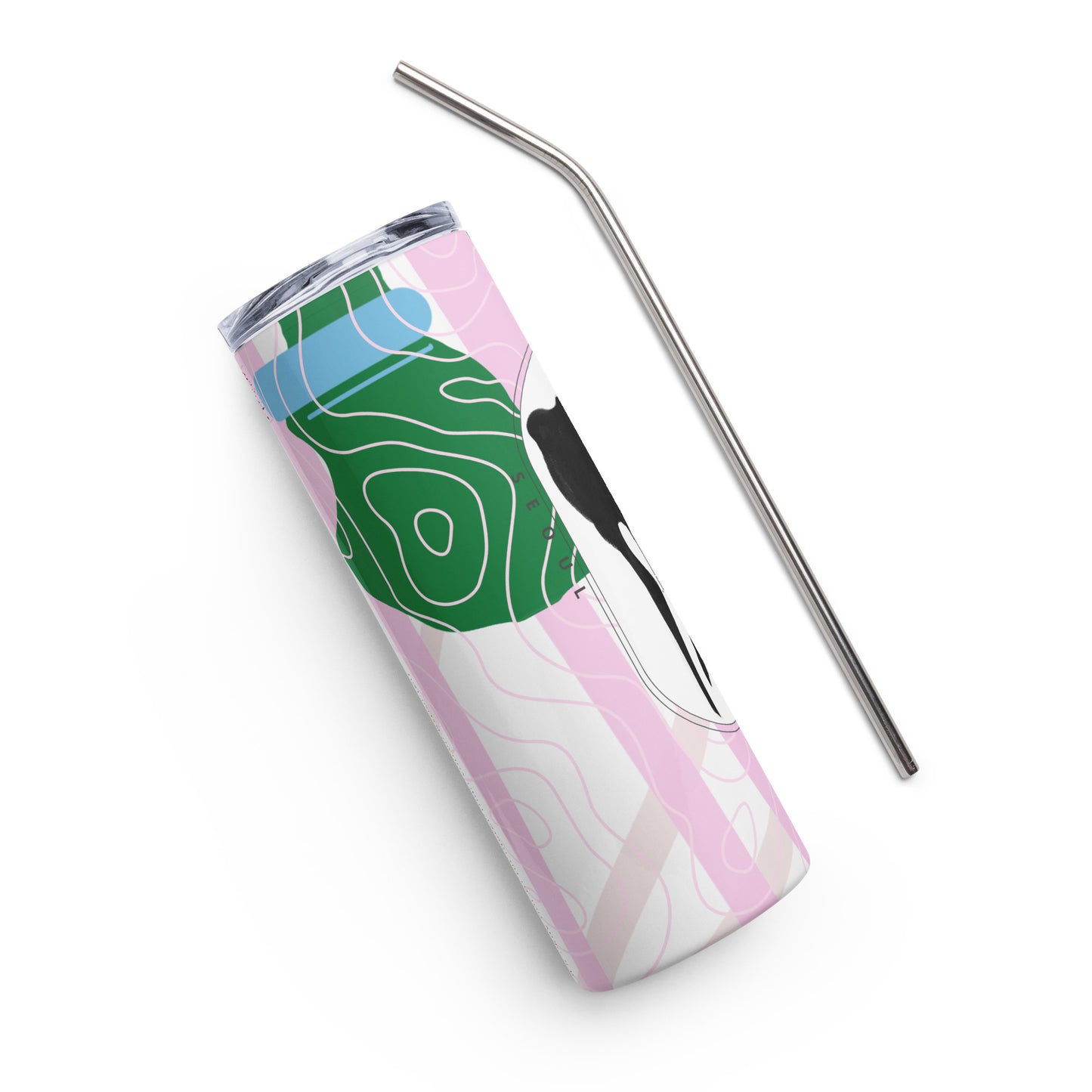 [MODITOON] Pink Cactus Stainless steel tumbler