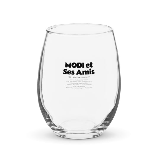 Verre à vin sans pied avec lettrage MODITOON