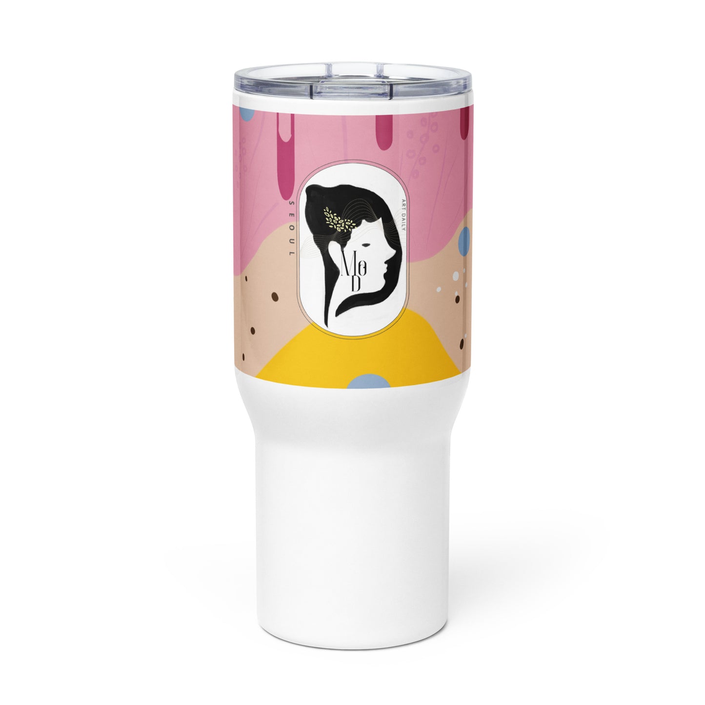 [Dopamine Addict] Pink Sugar Power Travel mug with a handle