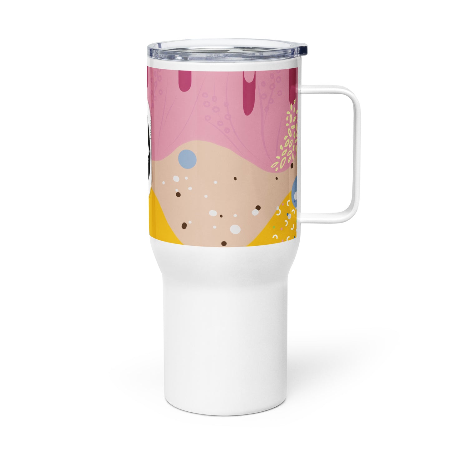 [Dopamine Addict] Pink Sugar Power Travel mug with a handle