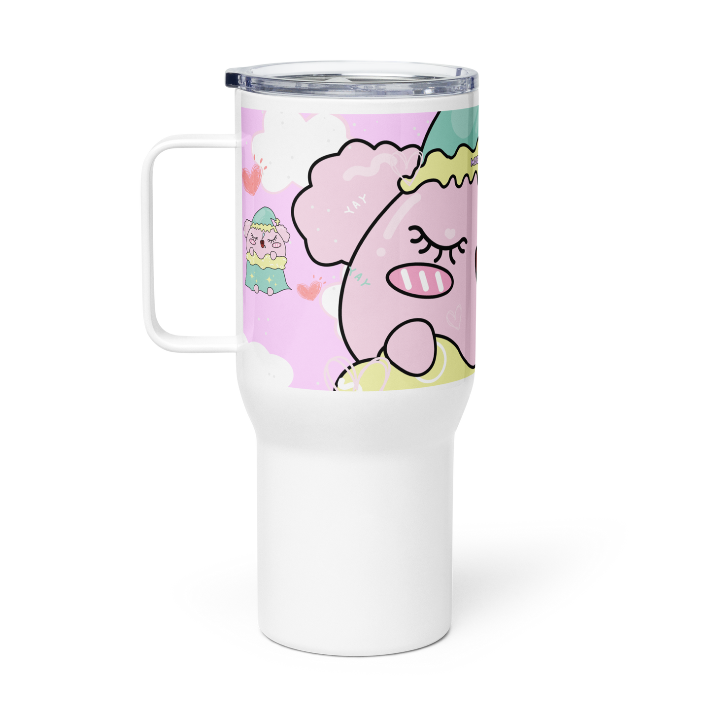 Pink Sleeping MODI mug with a handle