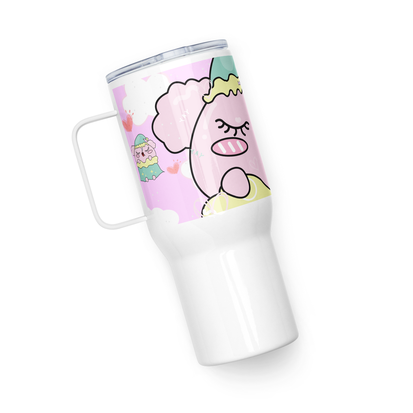 Pink Sleeping MODI mug with a handle